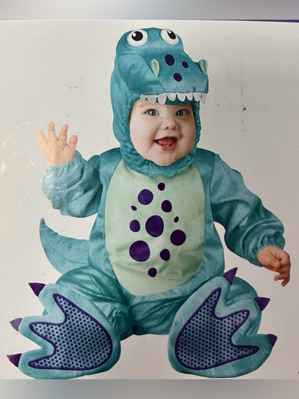 Turquoise & Purple Baby Dino Costume - Kids Costume